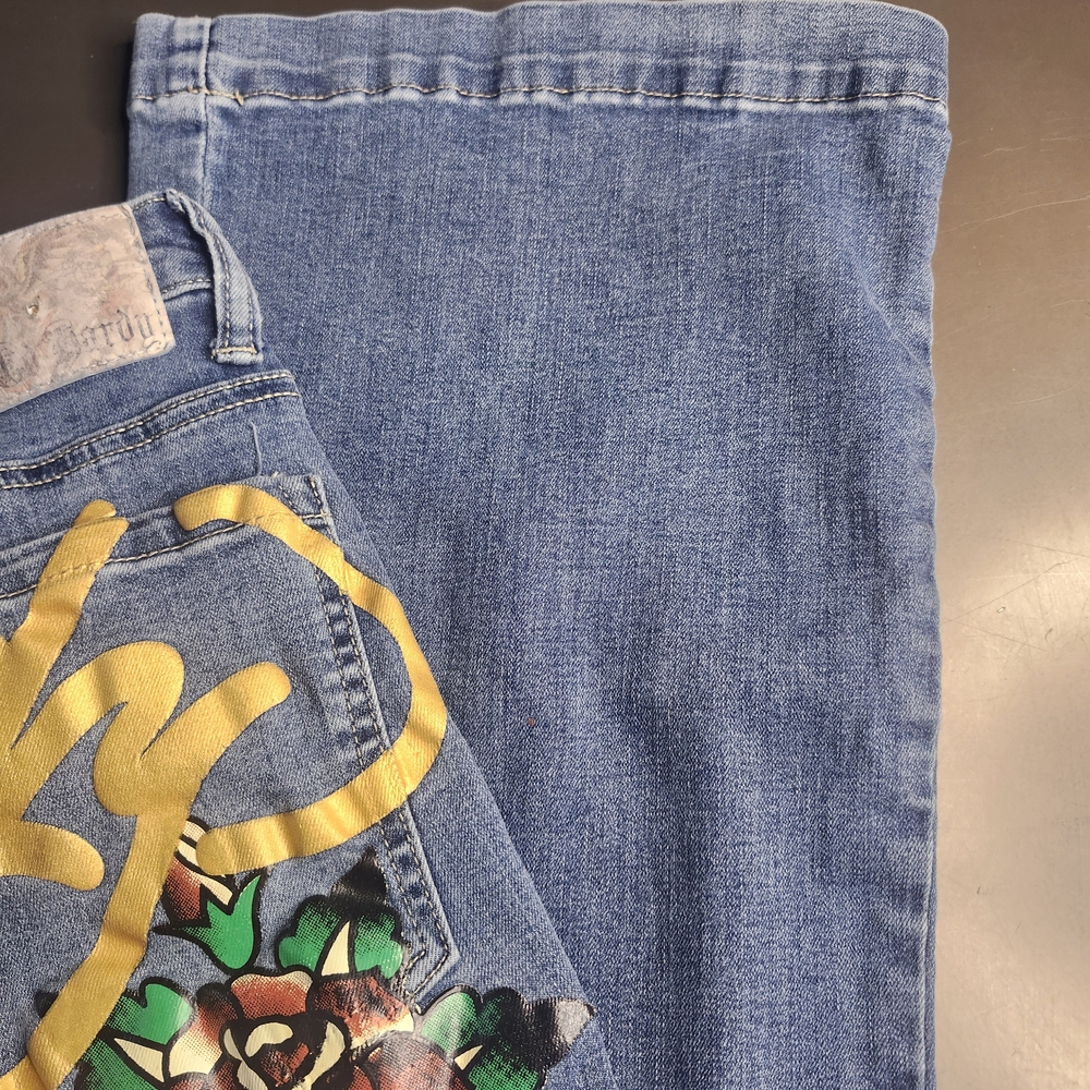 Ed HARDY JEANS Women's Boot Cut Jeans - Blue with Gold Accents - Picture 8 of 12